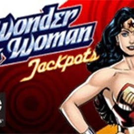 Wonder Woman Jackpots slot logo by Amaya at Spin Dynasty Casino
